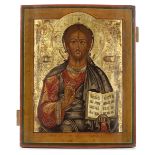 CHRISTUS PANTOCRATOR ICON, RUSSIAN, 19TH CENTURY