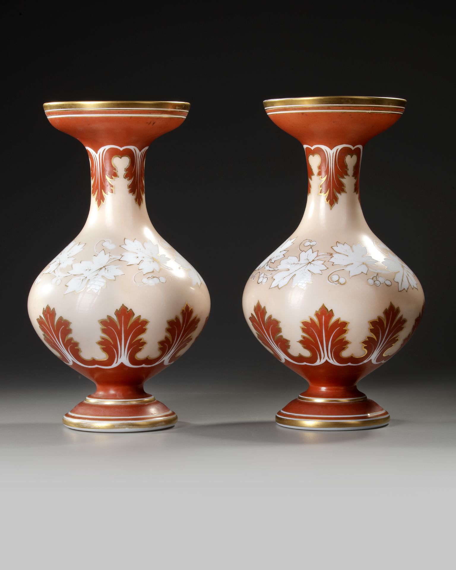 A PAIR OF OPALINE BACCARAT VASES, FRANCE, 19TH CENTURY - Image 2 of 6