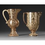 TWO HISPANO-MORESQUE COPPER-LUSTRE EWERS, 19TH CENTURY