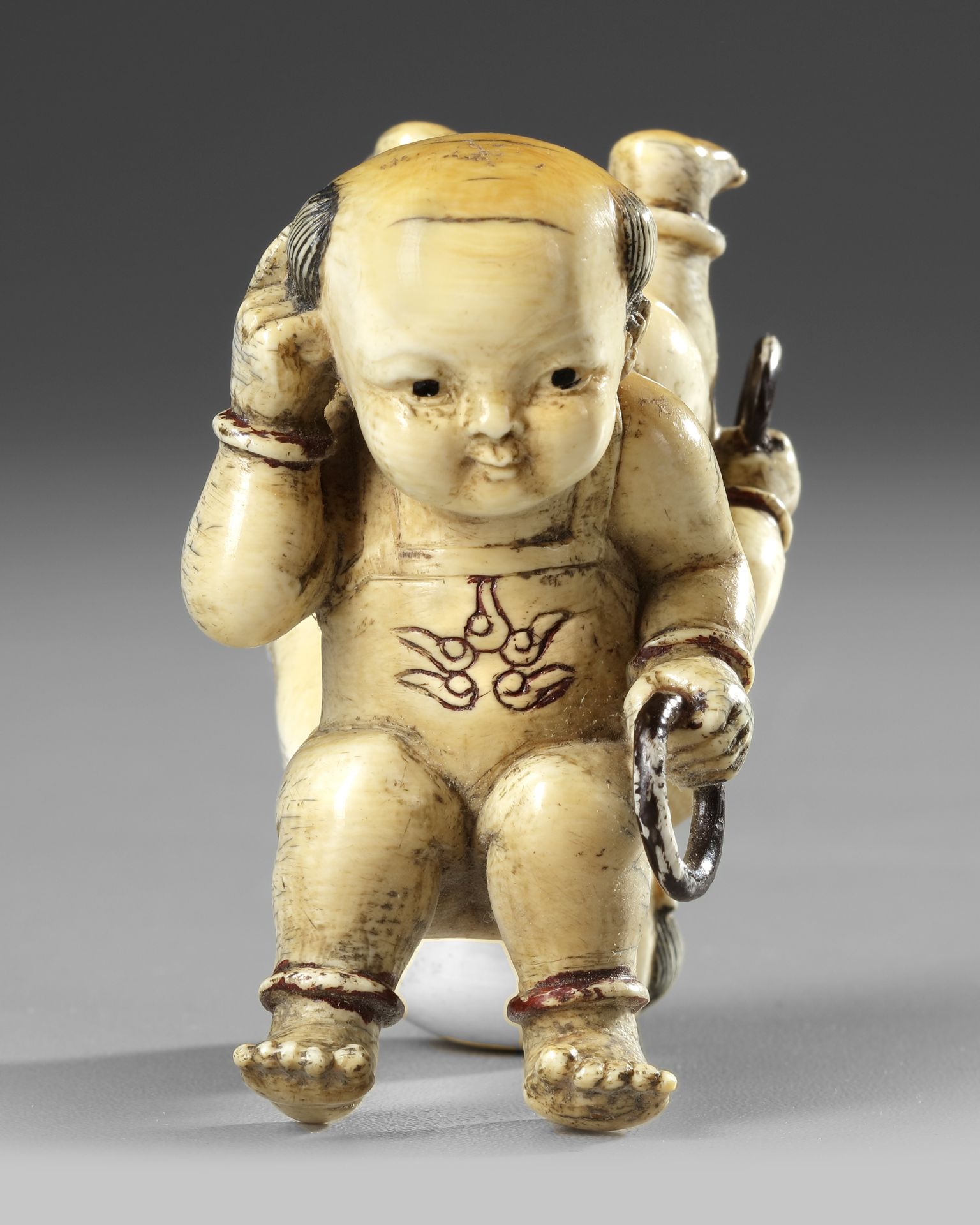 CHINESE IVORY TWIN BOYS, 19TH CENTURY - Image 5 of 10