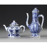 TWO CHINESE BLUE AND WHITE TEAPOTS, KANGXI PERIOD