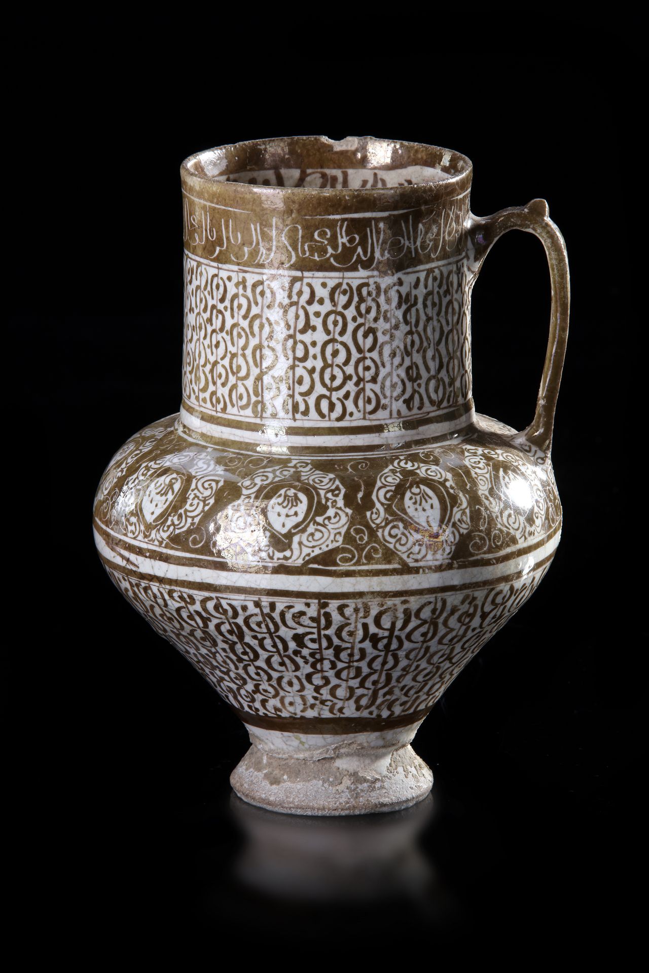 A KASHAN LUSTRE POTTERY JUG, PERSIA, 13TH CENTURY - Image 3 of 5