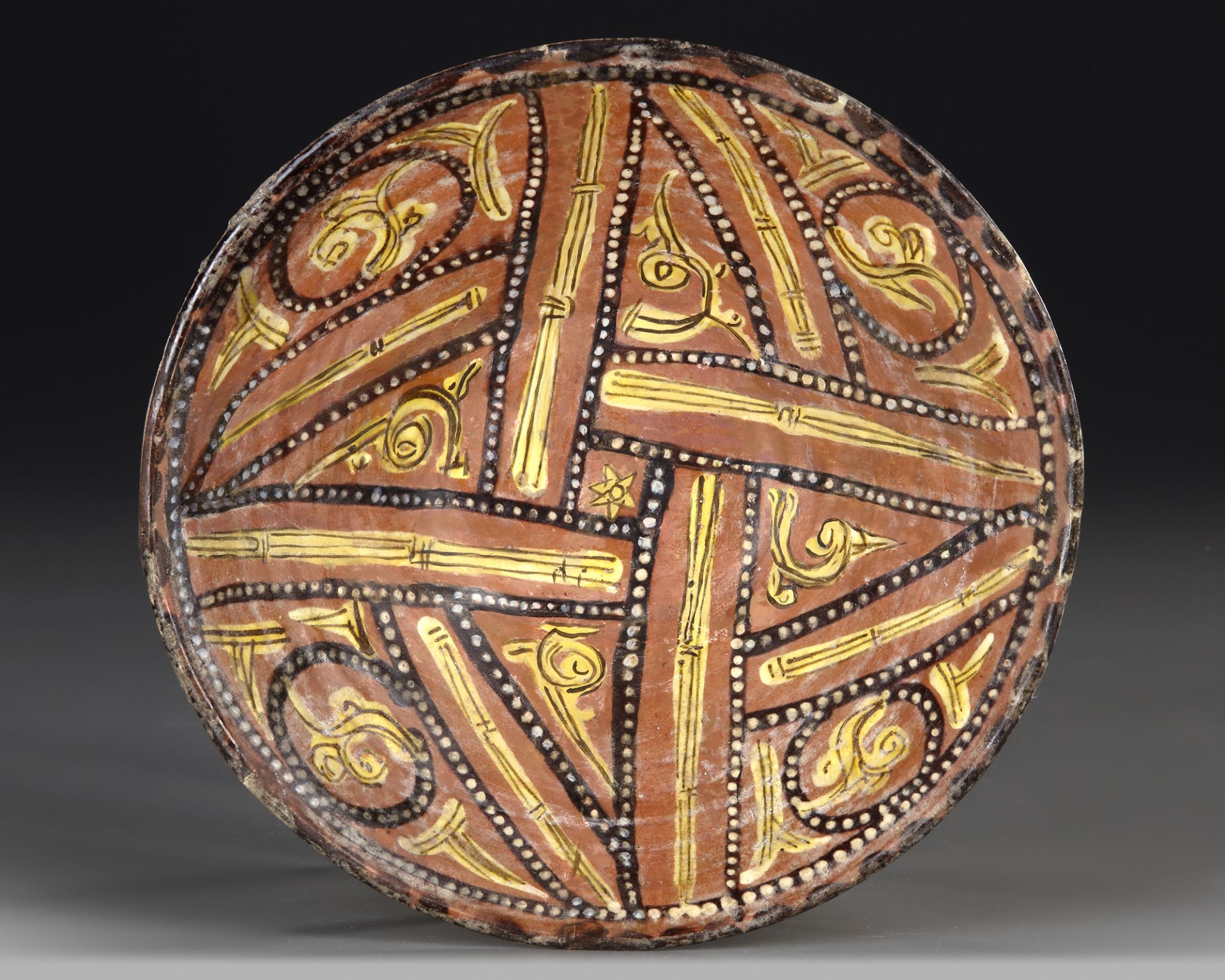 A NISHAPUR CONICAL POTTERY BOWL, PERSIA, 10TH CENTURY