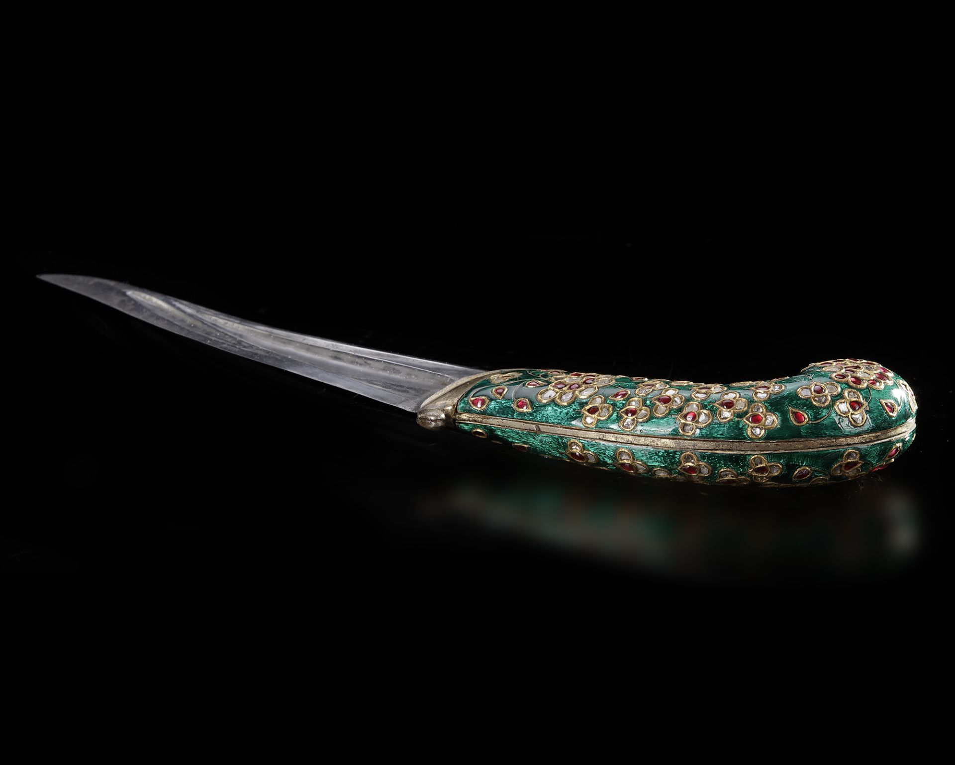 A MUGHAL GEM-SET DAGGER (KHANJAR), INDIA 18TH CENTURY - Image 3 of 3