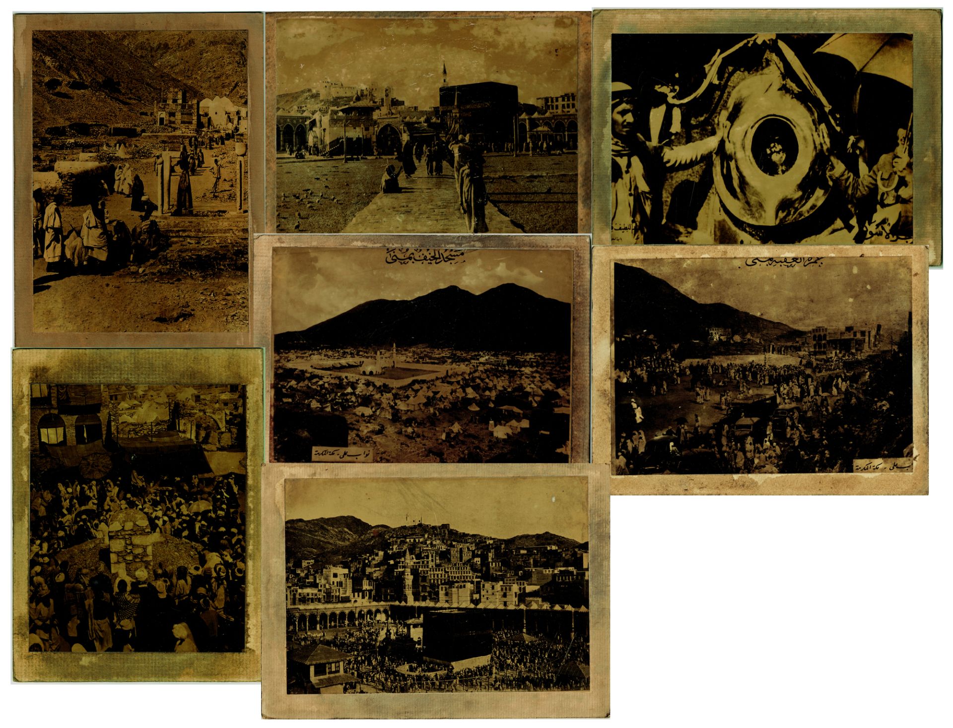 A COLLECTION OF SEVEN OLD PHOTOGRAPHS OF MECCA, MUNA AND THE HAJJ, EARLY 20TH CENTURY