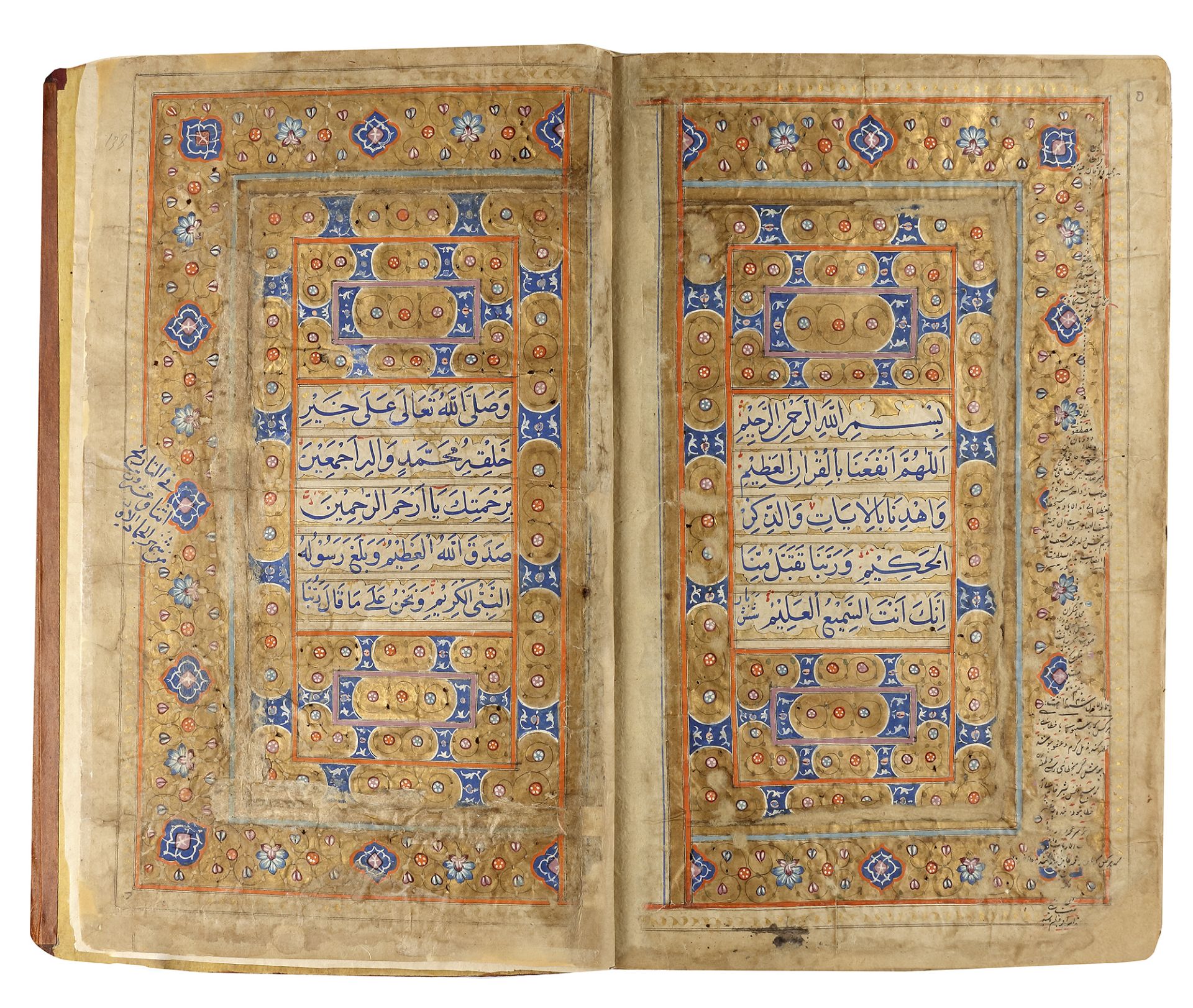 A KASHMIR LEATHER-BOUND QURAN, WRITTEN BY MUHAMMED SAIF AL-ALLAH AL-ANSARI AL-LAHORI, DATED 1248AH/1 - Image 3 of 7