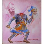 BABA DEEP SINGH, BY DWARKA DASS, INDIA, 20TH CENTURY