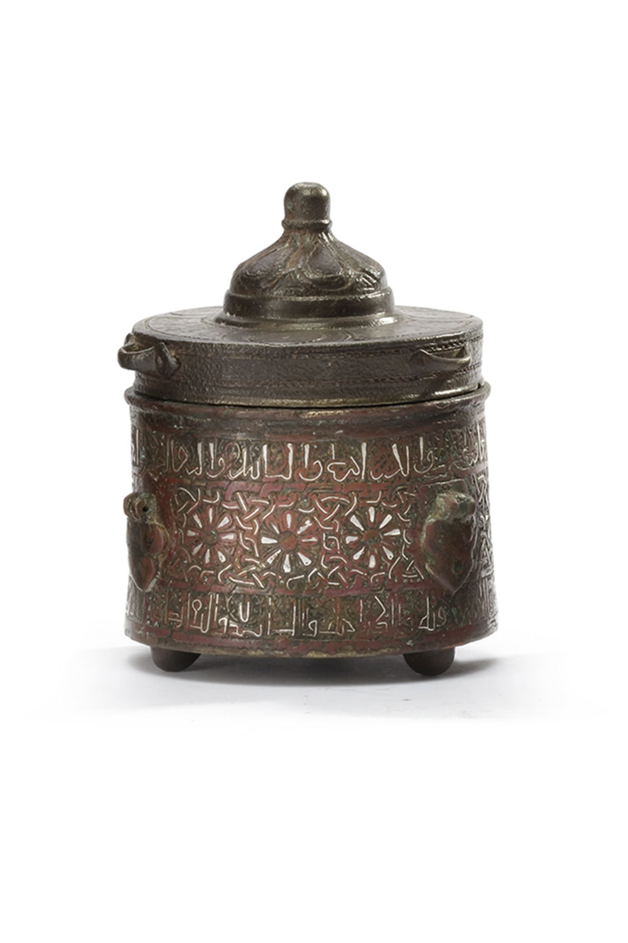 A KHURASAN SILVER- INLAID BRONZE INKWELL, 12TH-13TH CENTURY - Image 2 of 4