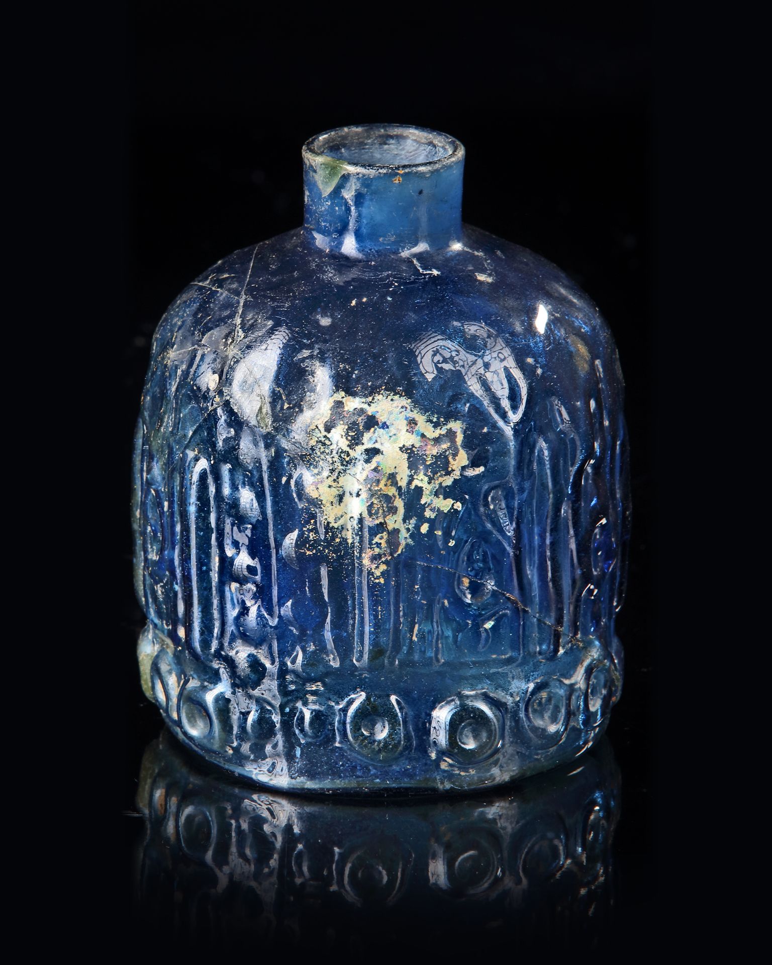 A BLUE GLASS BOTTLE, MESOPOTAMIAN REGION, 10TH CENTURY - Bild 3 aus 5