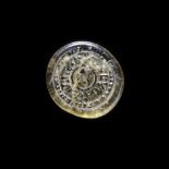 A FATIMID GLASS WEIGHT OF DIRHAM, EGYPT AL-MUSTANSIR BI-ALLAH (AH 427-487 / 1036-1094 AD)