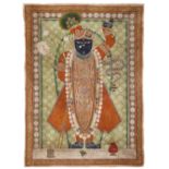 A STANDING PORTRAIT OF SHRI NATJI , NORTH INDIA, NATHDWARA, RAJASTHAN, 19TH CENTURY