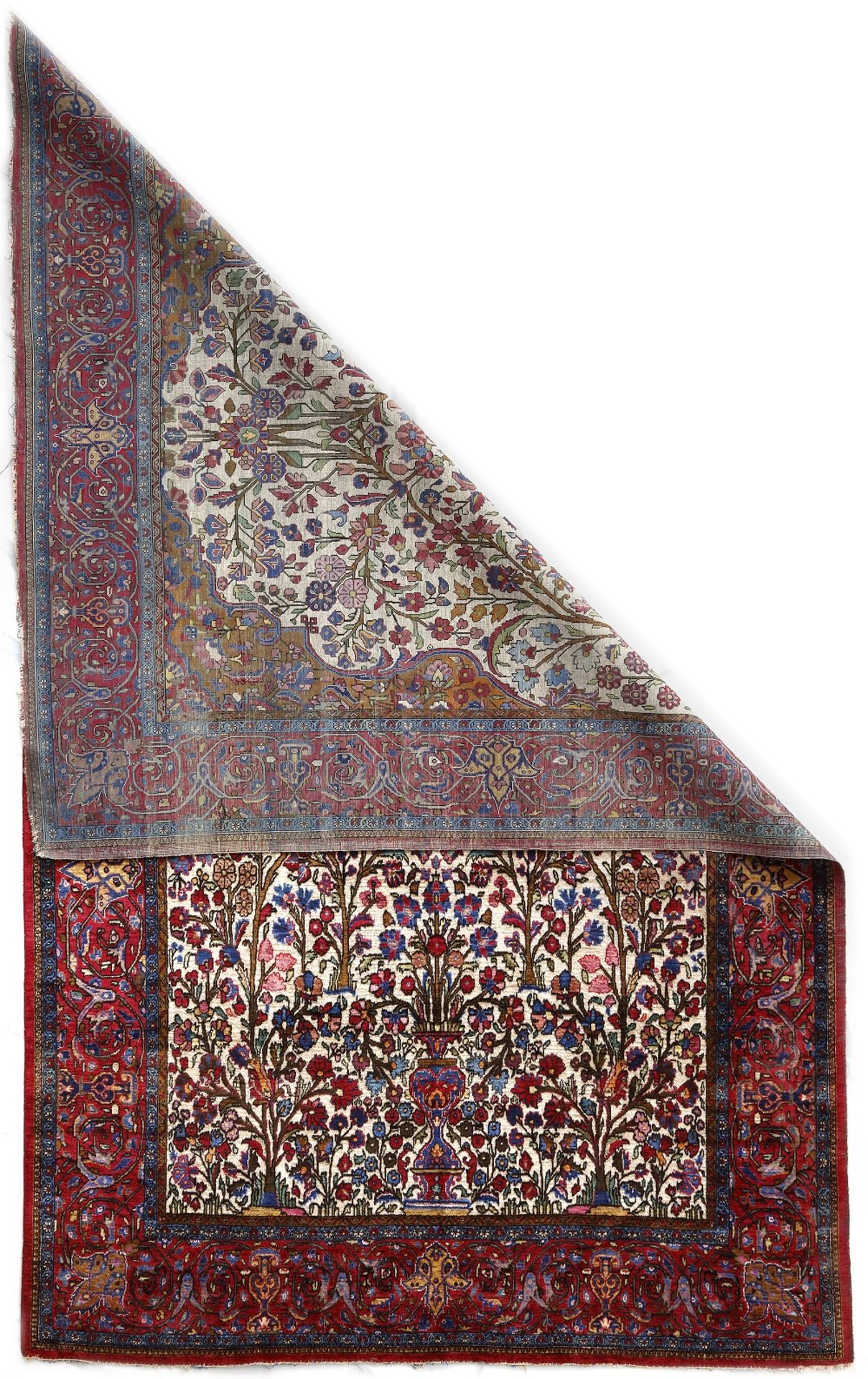 A SILK KASHAN PRAGER, PERSIA, LATE 19TH CENTURY-EARLY 20TH CENTURY - Image 2 of 2