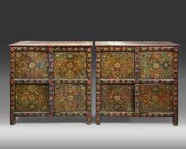 A PAIR OF TIBETAN CABINETS, 19TH CENTURY