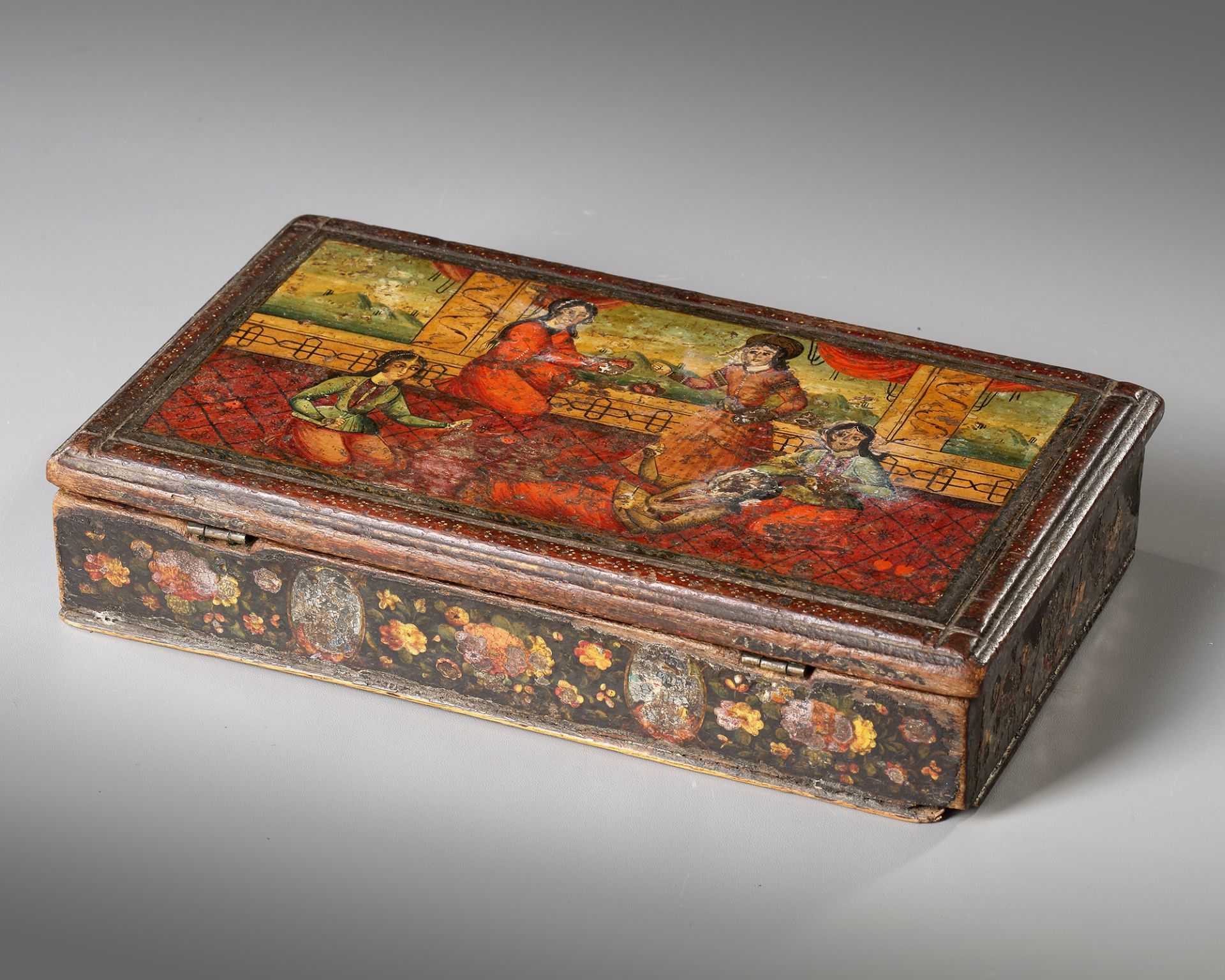 A QAJAR MINIATURE WOODEN WEIGHTS AND SCALES BOX, PERSIA, 19TH CENTURY - Image 2 of 4