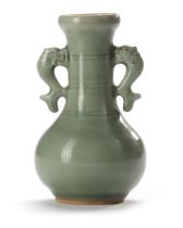 A CHINESE LONGQUAN CELADON VASE, YUAN DYNASTY (1271-1368)