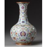 A CHINESE FAMILLE ROSE BOTTLE VASE, 19TH CENTURY