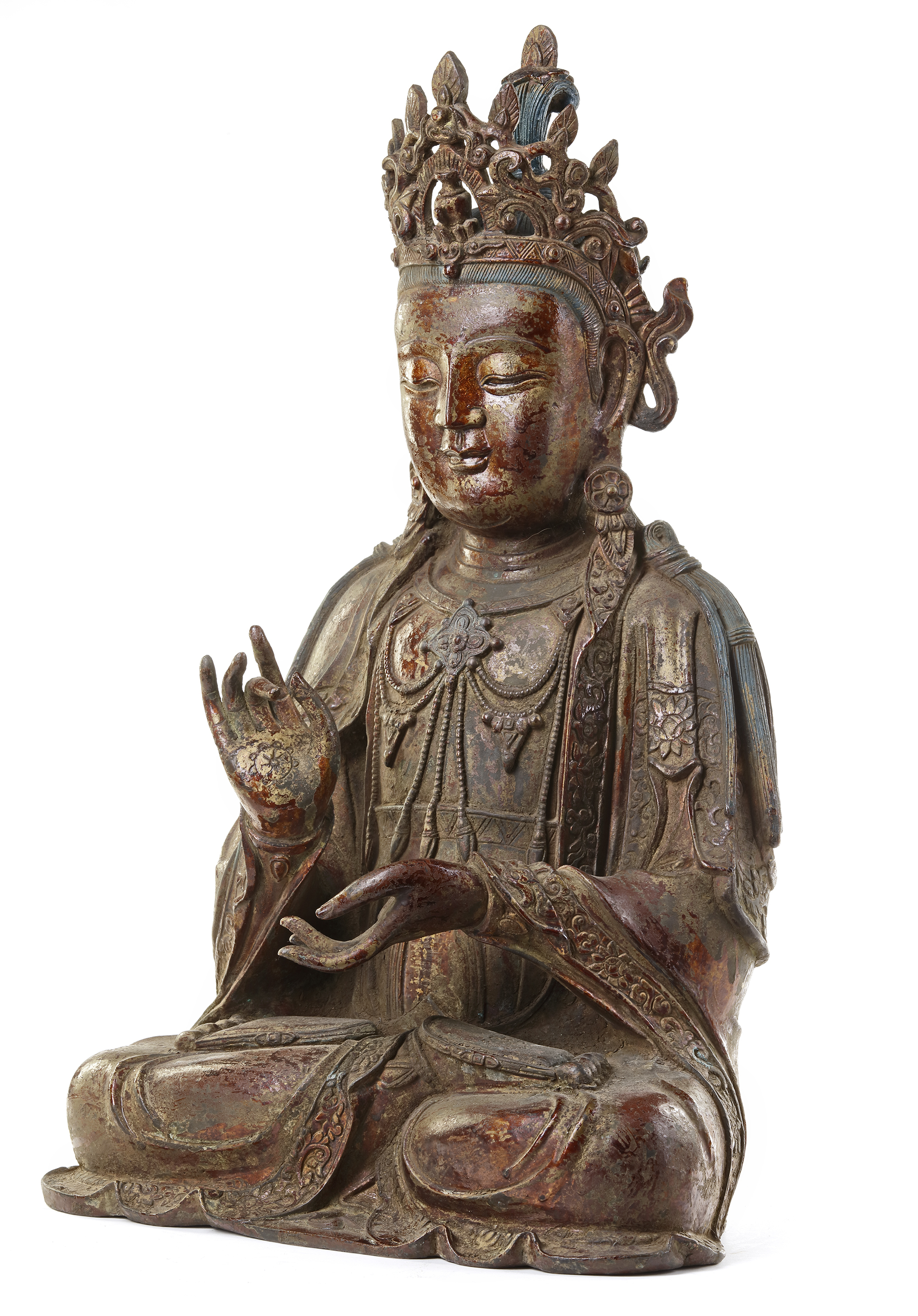 A LARGE CHINESE HEAVILY CAST BRONZE GUANYIN, 19TH CENTURY - Image 2 of 6