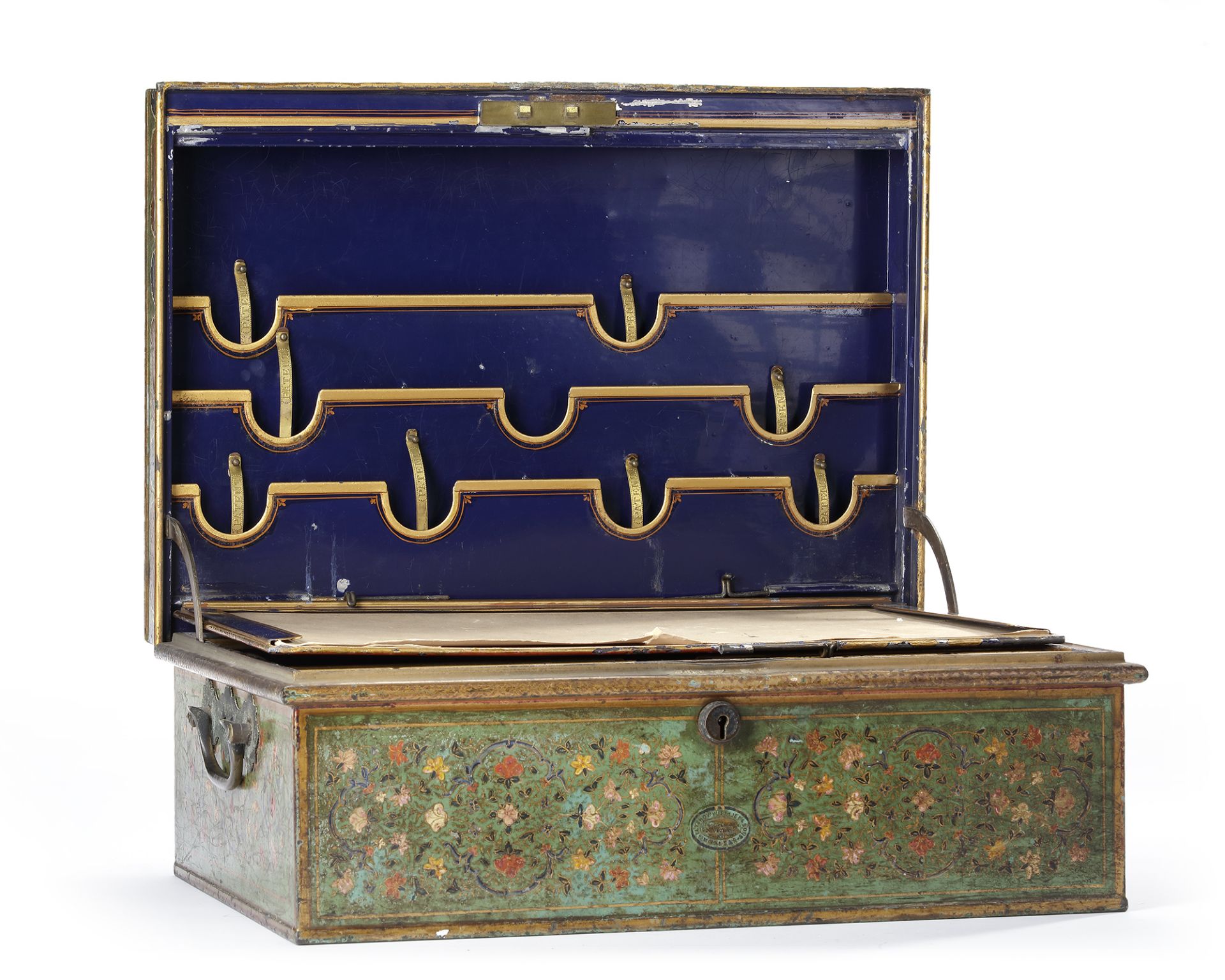 AN ANGLO-PERSIAN METAL DISPATCH BOX BY ALLIBHOY VALLIJEE & SONS 1897 - Image 5 of 6
