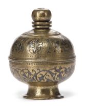 A NIELLOED CAST BRONZE INCENSE BURNER, KHURASAN, PERSIA, 11TH-12TH CENTURY