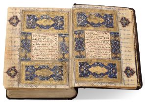 AN ILLUMINATED QURAN, SAFAVID PERSIA, SIGNED AlA'-DIN MUHAMMED IBN SHAMS AL-DIN MUHAMMED AL-HAFIZ AL