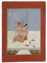 AN EROTIC EMBRACE, INDIA, DECCAN, PROBABLY HYDERABAD, LATE 18TH CENTURY