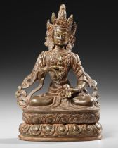 A HIMALAYA VASJARPANI BRONZE, 18TH CENTURY OR EARLIER