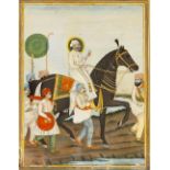 A RAJA ON PARADE, NORTH-INDIA, AWADH, 19TH CENTURY