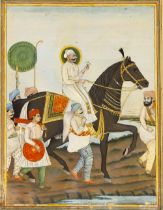 A RAJA ON PARADE, NORTH-INDIA, AWADH, 19TH CENTURY