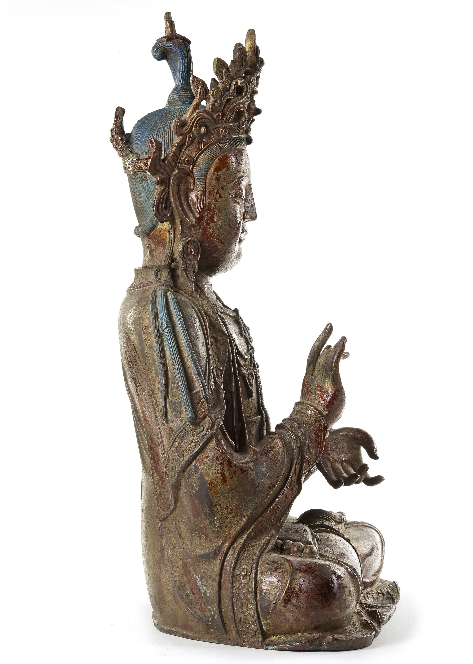 A LARGE CHINESE HEAVILY CAST BRONZE GUANYIN, 19TH CENTURY - Image 3 of 6