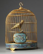 A CHINESE CLOISONNÉ ENAMEL BIRD CAGE, 20TH CENTURY