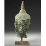 A BRONZE HEAD OF BUDDHA, THAILAND, CIRCA 1500