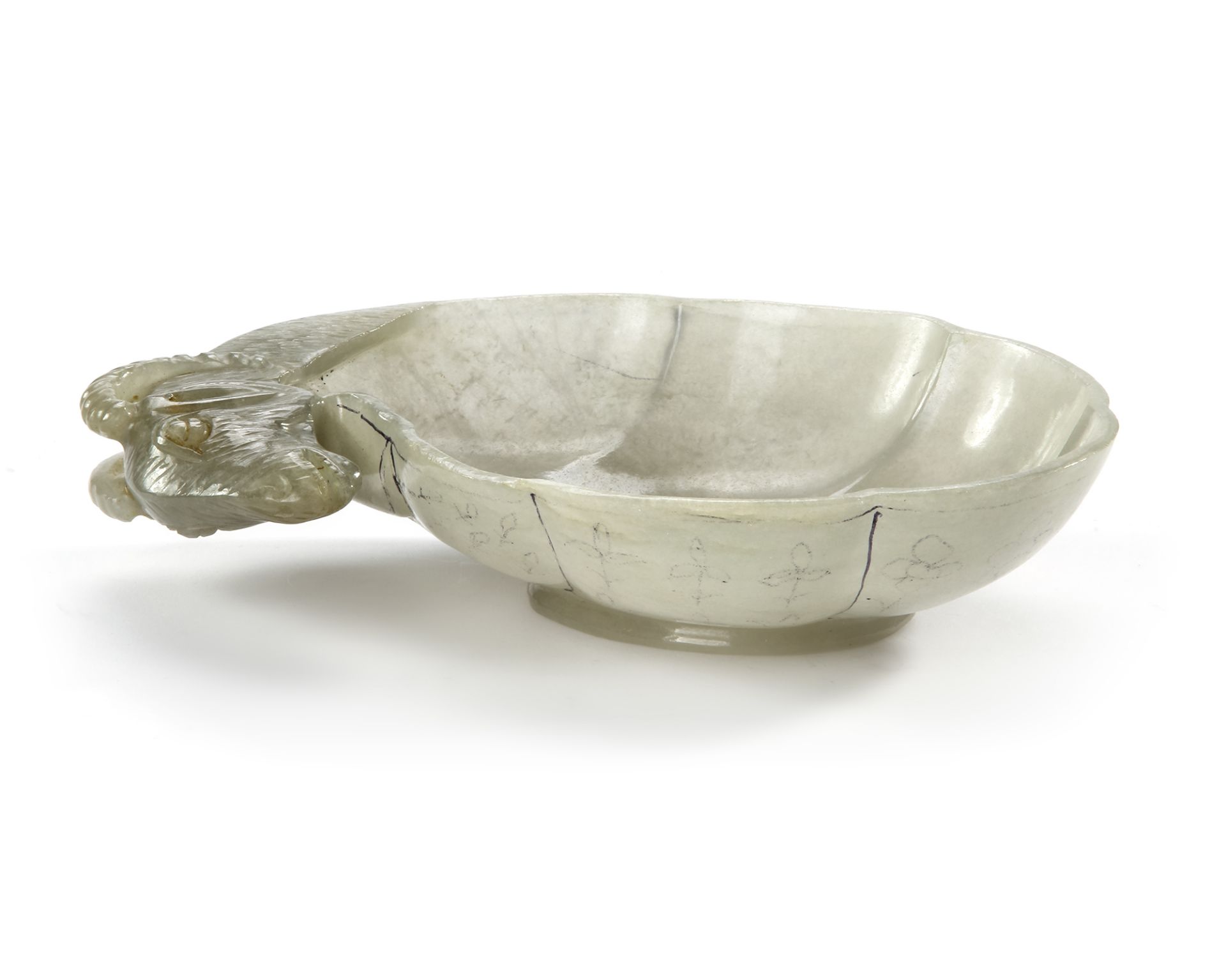 A CHINESE RAM HEAD JADE BRUSH WASHER, QING DYNASTY (1644-1911) - Image 5 of 5