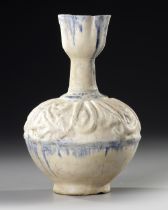 A KASHAN MOULDED BOTTLE VASE, PERSIA, 12TH CENTURY