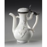 A CHINESE BLANC DE CHINE PEAR SHAPE WINE POT AND COVER, 17TH CENTURY