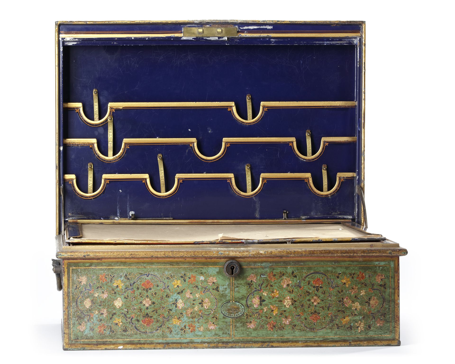 AN ANGLO-PERSIAN METAL DISPATCH BOX BY ALLIBHOY VALLIJEE & SONS 1897 - Image 4 of 6