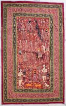 A QAJAR EMBROIDERED RESHT PANEL, PERSIA, 19TH CENTURY