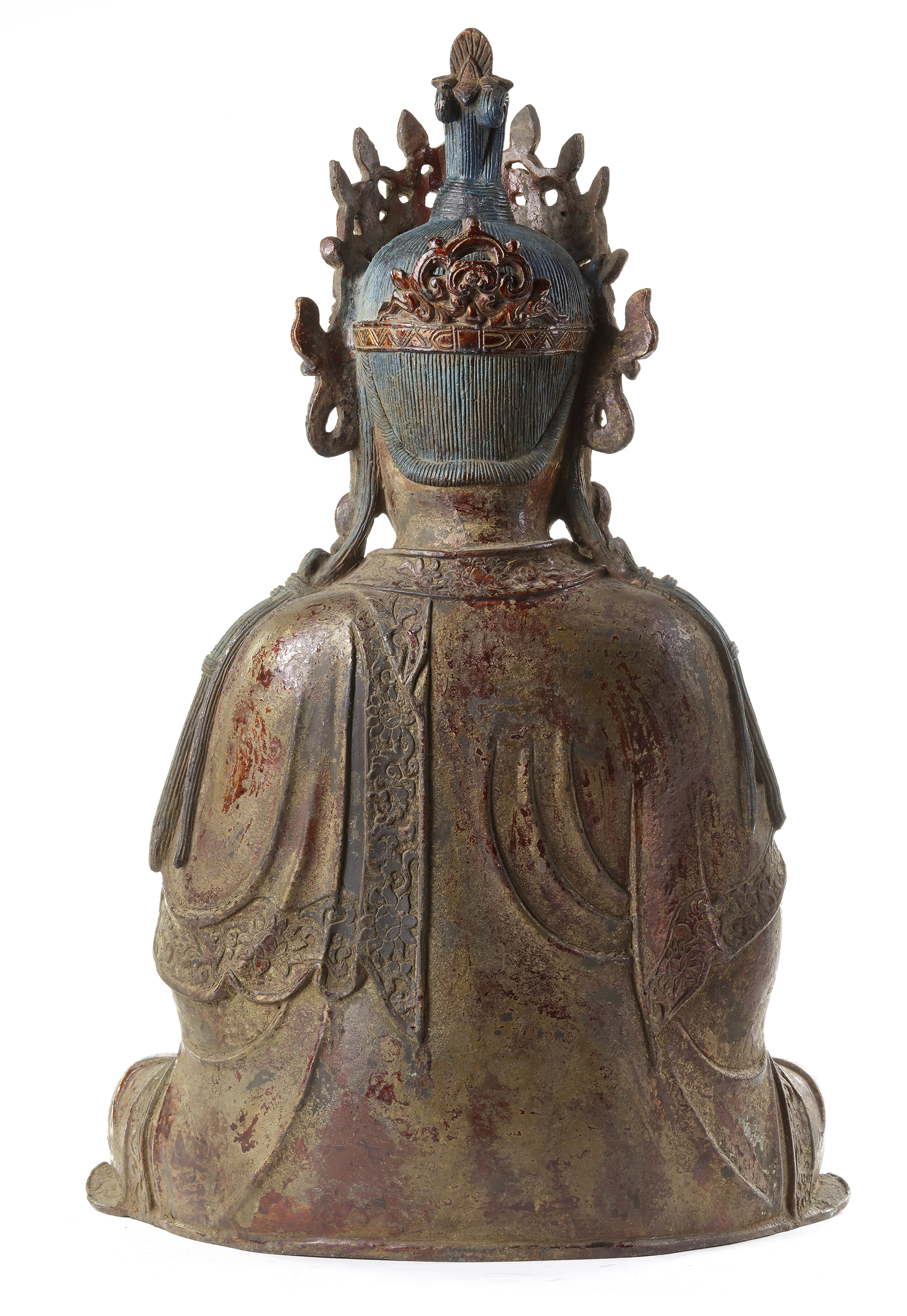 A LARGE CHINESE HEAVILY CAST BRONZE GUANYIN, 19TH CENTURY - Image 5 of 6