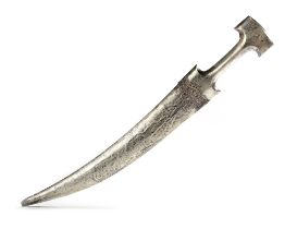 AN OTTOMAN SILVER DAGGER, (HANCER) TURKEY, 19TH CENTURY