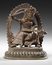 A BRONZE FIGURE OF BHAIRAVA, NEPAL, 18TH CENTURY