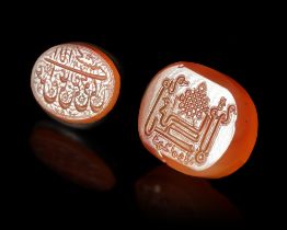 TWO AGATE ENGRAVED SEALS