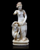 A MARBLE VENUS STANDING WITH A CUPID ON A DOLPHIN, ROMAN, 2ND-3RD CENTURY AD