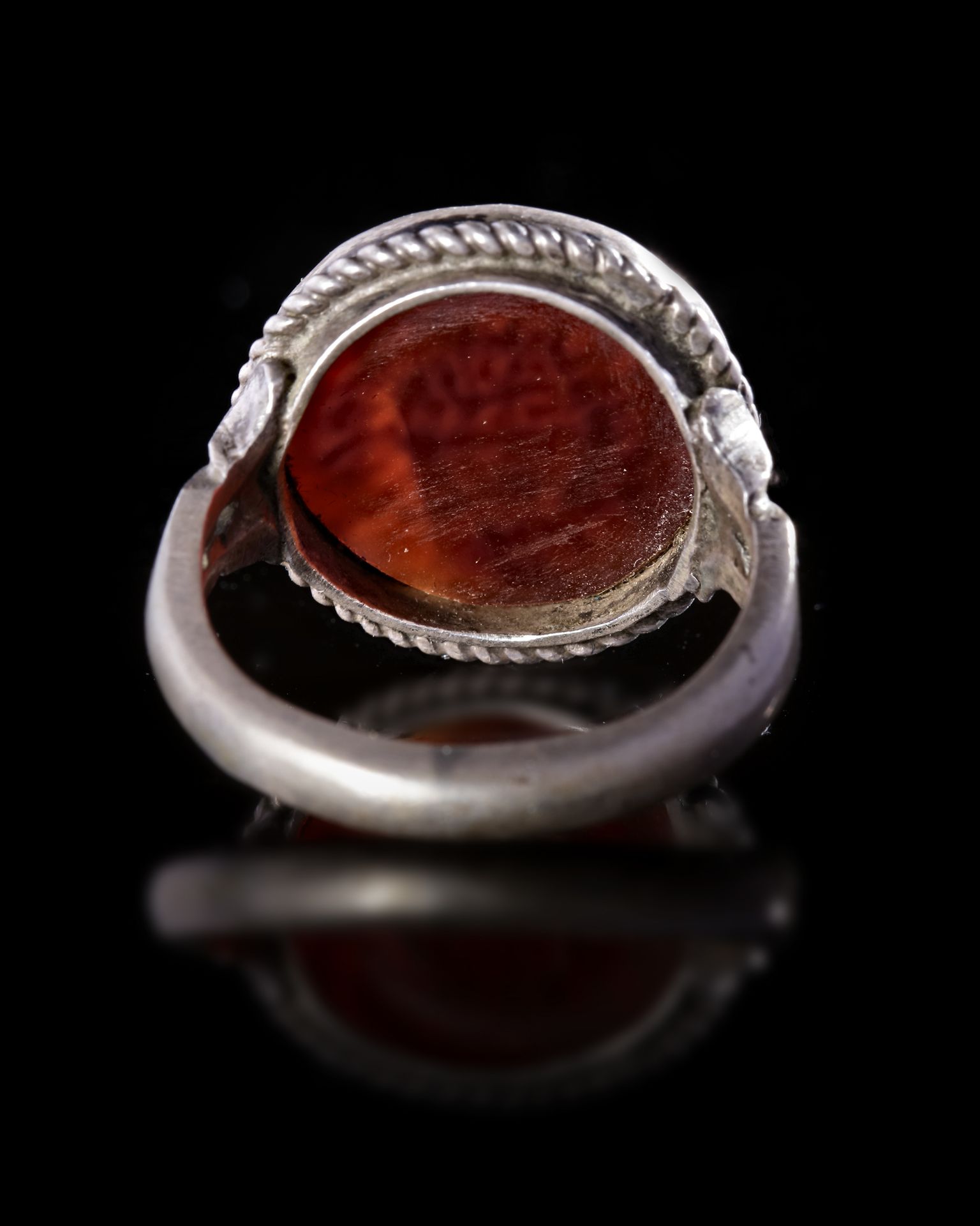 AN AGATE SEAL SILVER RING - Image 3 of 5