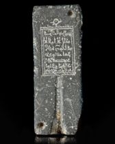 AN EARLY ISLAMIC JEWELRY MOULD IN SOAPSTOEN CARVED, 10TH/12TH CNRTURY