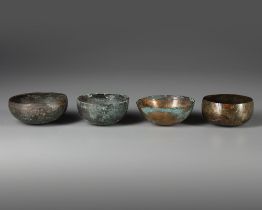 FOUR BRONZE BOWLS, 3RD-4TH CENTURY BC