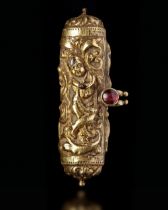 A GOLD ENGRAVED TALISMAN,18TH/ 19TH CENTRUY