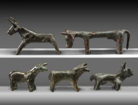 A GROUP OF ANATOLIAN BRONZE BULLS, CIRCA 2ND MILLENNIUM BC