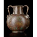 A ROMAN BRONZE HYDRIA WITH TWO HANDLES, 2ND CENTURY AD