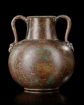 A ROMAN BRONZE HYDRIA WITH TWO HANDLES, 2ND CENTURY AD