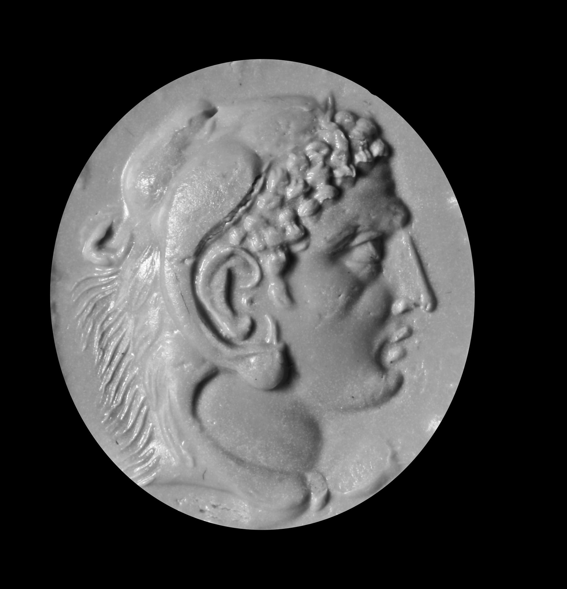 A ROMAN INTAGLIO WITH THE HEAD OF HERCULES POSSIBLY PORTRAYING ALEXANDER THE GREAT(?), 1ST CENTURY B - Bild 4 aus 4