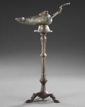 A ROMAN BRONZE LAMP WITH CANDELABRA, 2ND CENTURY AD